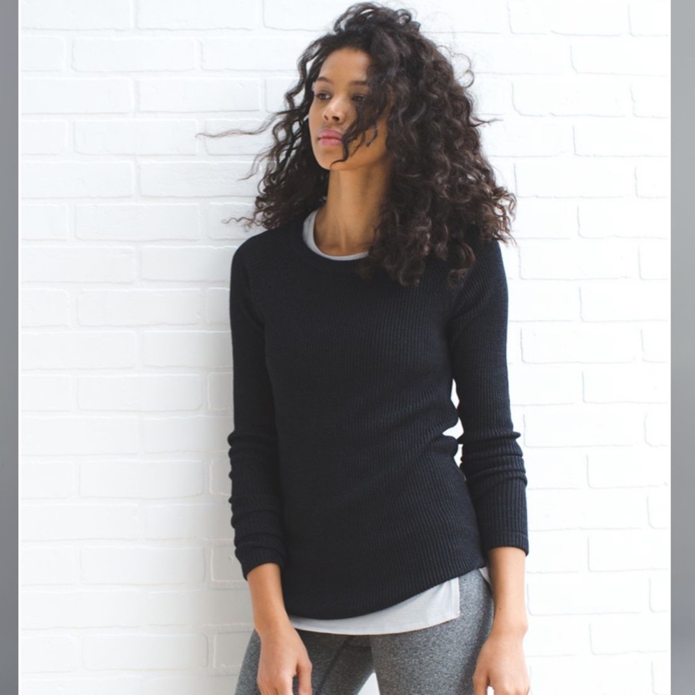 Lululemon Knit Dark Grey Eyelet Sweater